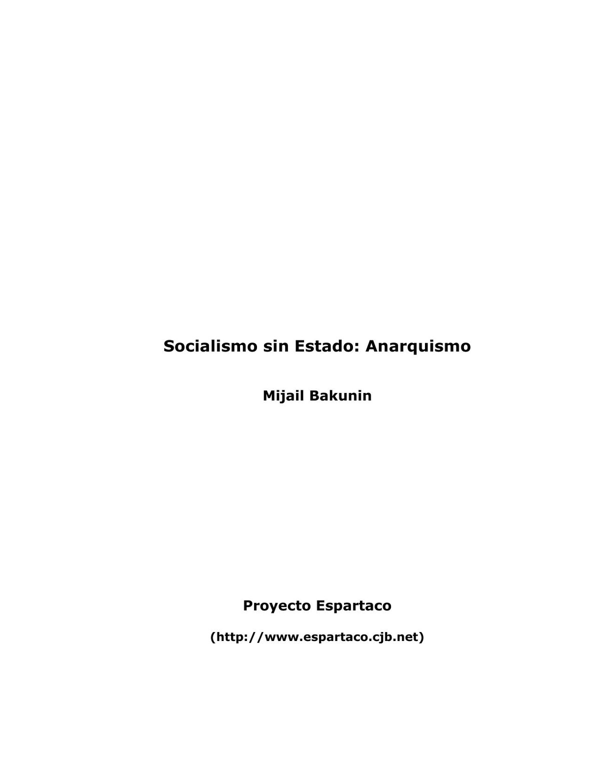 Socialismo sin Estado: Anarquismo